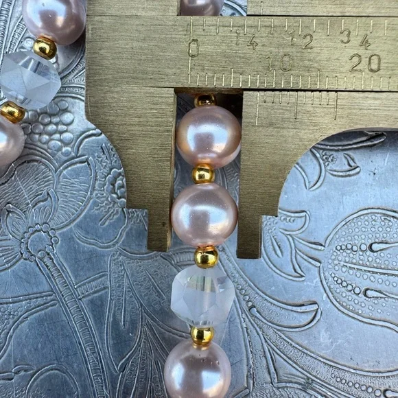 Handmade Cloisonne and Pink Pearl Necklace - Picture 6 of 8